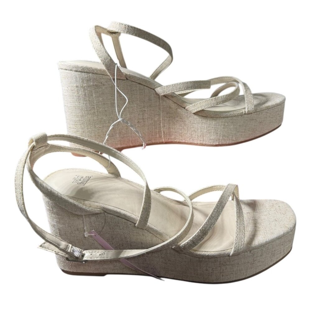 Wild Fable Women’s Beige Strappy Wedge Sandals NWOT Size‎ 11